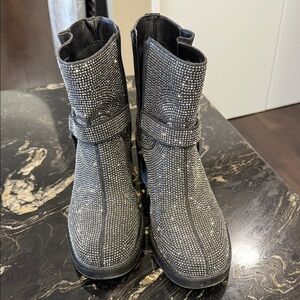 Jessica Simpson Black and Silver Studded Combat Boots